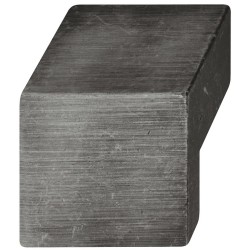 Firkantet knopgreb i slidt metalfarvet zinklegering - brugt look