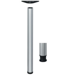 Spisebordsben, rund - stålfarvet