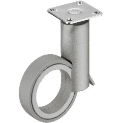Møbelhjul, simpelt design, styrbar med bremse.