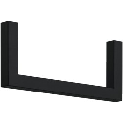 Kantet garderobebøjle til montage under hylde i sort rustfrit stål