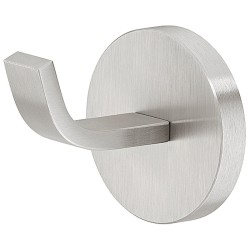 Garderobekrog med roset i rustfrit stål - 60 mm