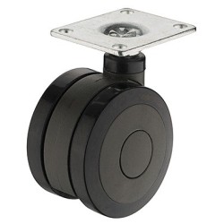 Møbelhjul, Antracit, 100 kg, monteringsplade, styrbar