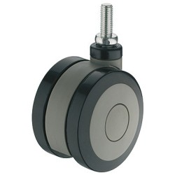 Møbelhjul, Grå, 100 kg, gevindtap, styrbar