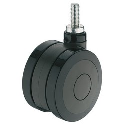 Møbelhjul, Antracit, 100 kg, gevindtap, styrbar med bremse