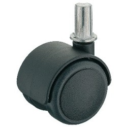 Møbelhjul, simpel sort, ipresning, 50 kg