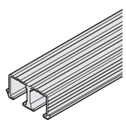 Dobbeltløbeskinne til top - 16 mm not - Aluminium