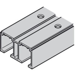 Dobbeltskinne til Häfele Slido - Til loft montering - 70x33 mm