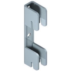 Bagvægsholder til ophængning på siden af søjle med huller i 2 rækker - aluminiumsfarvet