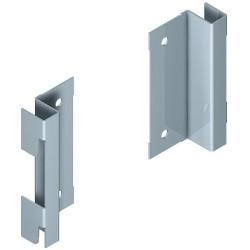 Bagvægsholder til ophængning forfra på søjle med huller i 2 rækker - aluminiumsfarvet