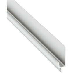 Grebsprofil i aluminium - sølvfarvet eloxeret - J formet