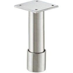 Møbelben, rund med plade. Højdejustering og manchet