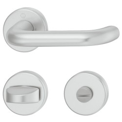 Håndtag + lås til toiletbås - Alu