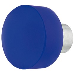 Greb, blåt mat glas, rundt, rustfri sokkel