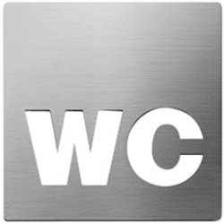 Firkantet skilt i rustfrit stål - WC