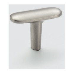 Moderne knopgreb med bløde hjørner i børstet forniklet zinklegering