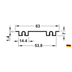 Dobbeltløbeskinne til ifræsning - Aluminium