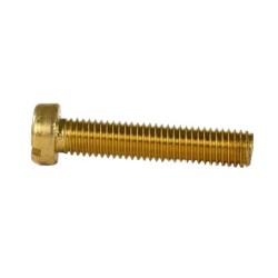 Maskinskrue M6x40 mm - Delgevind - Messing - DIN 84 (ISO 1207)
