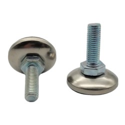 Stillefot m/ roterbar plastbase og rustfri metalkappe - M8