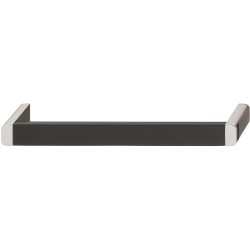 Speciel greb, sokkel i forniklet børstet og grebet i sort aluminium