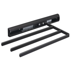 Uttrekkbar holder for kjøkkenhåndkle - stål - 3 armer - Antrasitt