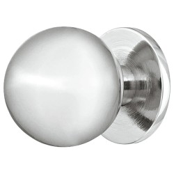 Knopgrep, rund knop, messing, forkrommet polert