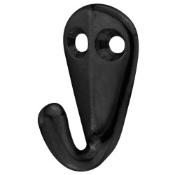 Billig aluminium garderobekrog med to montagehuller - sort