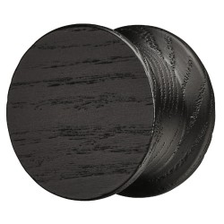 Rustikt knopgreb i sort lakeret ask m/ samme diameter i top og bund