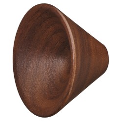 Kjegleformet knott i naturlakkert valnøttre med fordypning