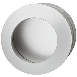 Rund skålegreb, stålfarvet og aluminium