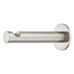 Smal cylinder formet knage i forniklet mat messing med en fordybning