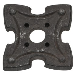 Bagplade i sort antik zinklegering