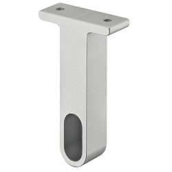 Aluminium endeloftsbeslag til påskruning nedefra til bøjlestang OVA 30 x 14 mm