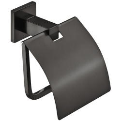 Moderne toiletrulleholder med hætte i grafit sort messing