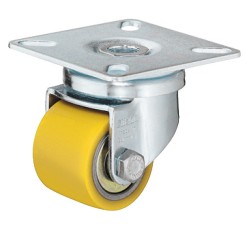 Gult møbelhjul - styrbar - bæreevne 100 kg