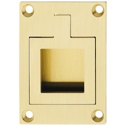 Håndtak, skipsdesign, firkantet håndtak og bakplate, messing