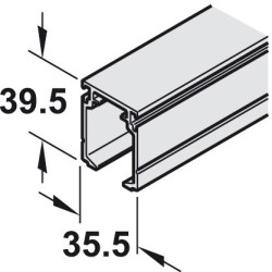 Løbeskinne top - aluminium - 39,5 x 35,5