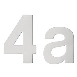 Husnummer i rustfri stål - bogstaver - a b c d